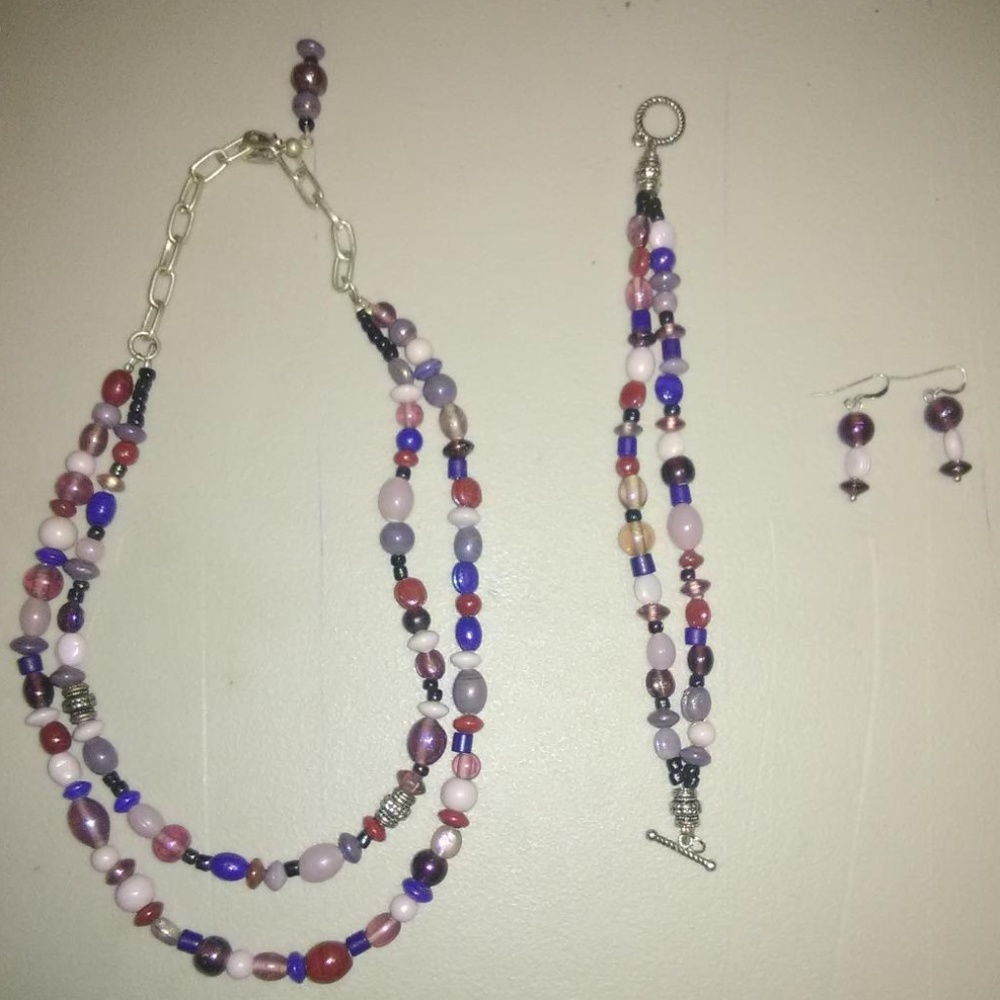 Handmade Jewelry Set Beaded Multi-Color